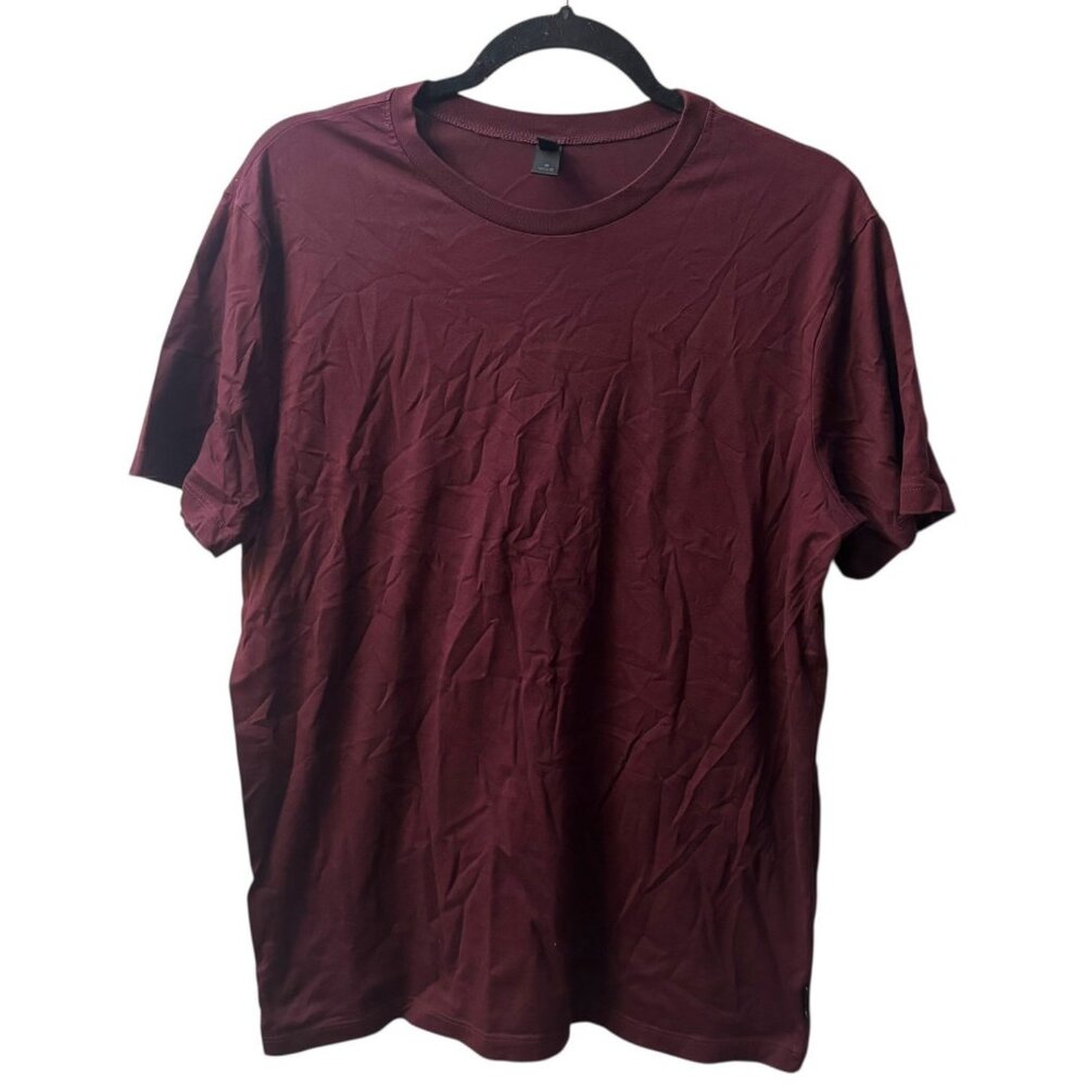 AG Bryce Crew Neck T-Shirt Sz S Solid Tee Pinot Noir Maroon Adriano Goldschmied